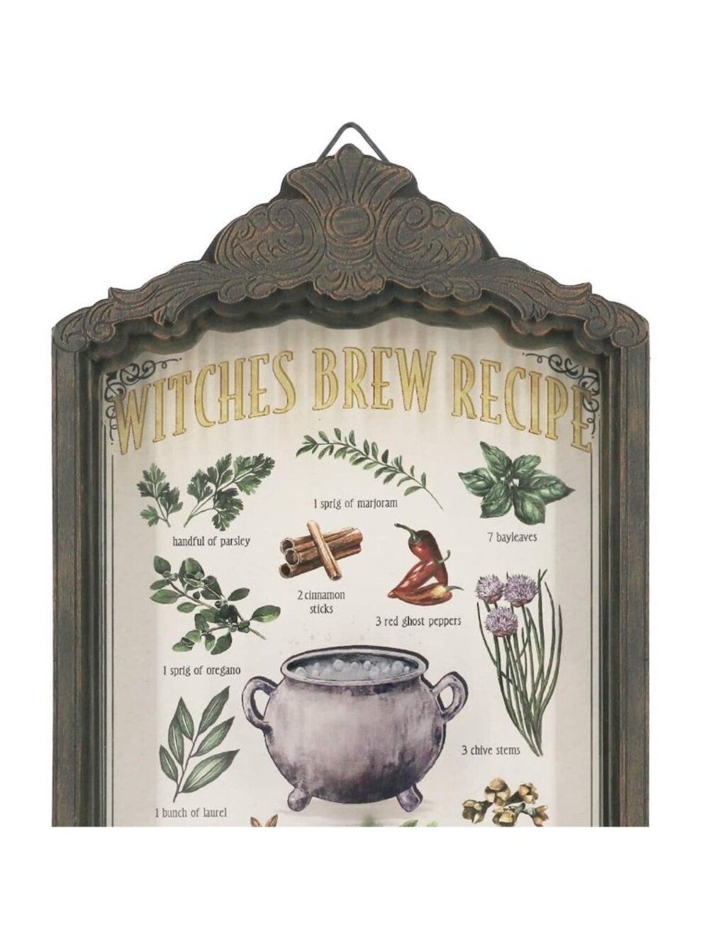 NWT 'Witches Brew Recipe' Halloween Sign Decoration Wicca Michaels Ashland Decor
